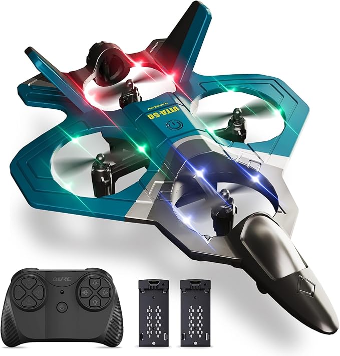 4DRC Foam RC Plane for Adults Kids Remote Control Airplane Toys for Boys Kids Adults Beginners RC Planes Fighter Jet Helicopter Drones for Kids Adults 360° Flip Easy to Fly