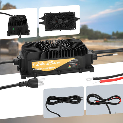 24V 25A Scissor Lift Battery Charger Compatible with Genie Skyjack JLG Scissor Lifts, 24 Volt Battery Charger for Forklift, Electric Pallet Jack, Floor Scrubber