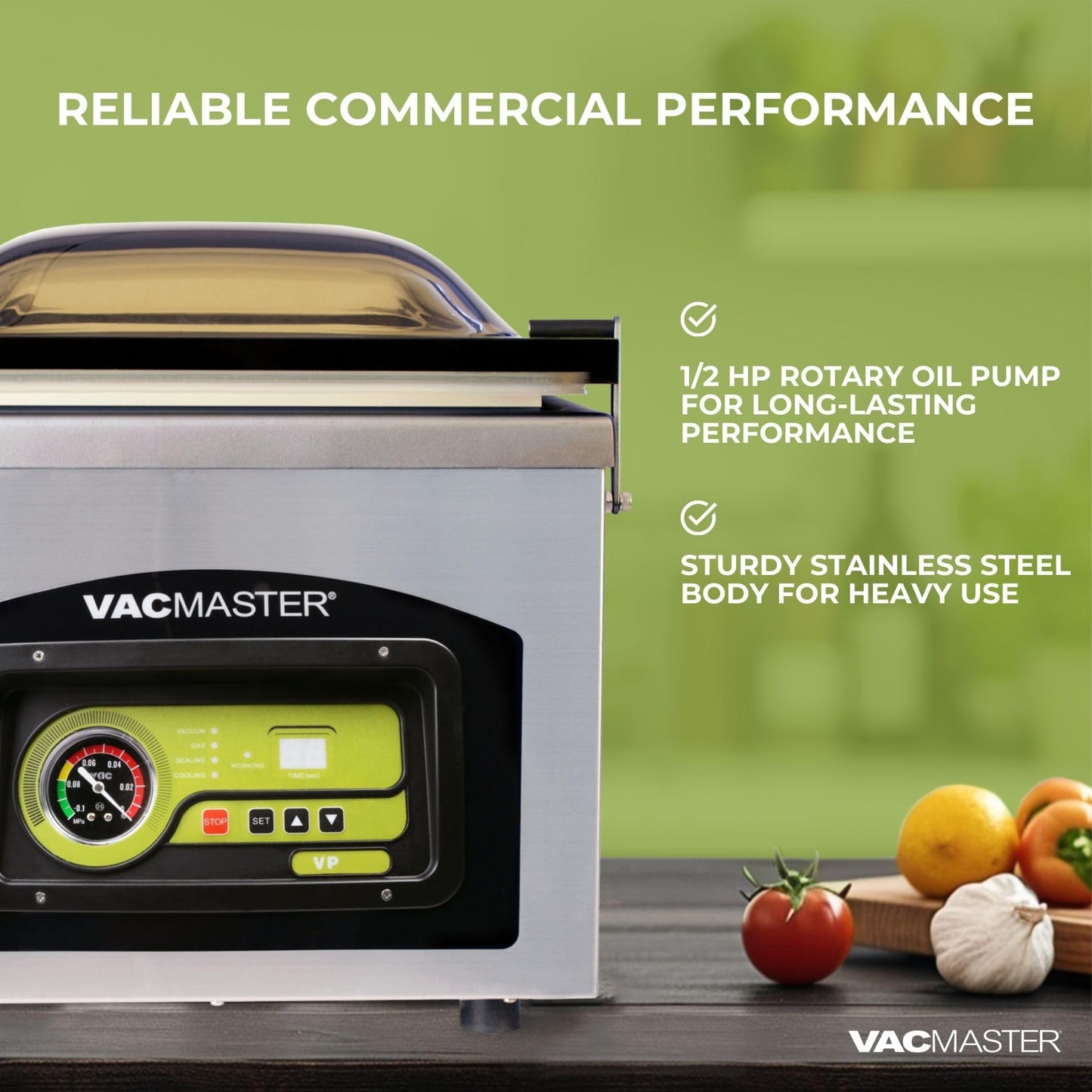 VacMaster VP230 Chamber Vacuum Sealer – Commercial Vacuum Sealer Machine for Food with 1/2 HP Oil Pump, 12.25” Seal Bar for 12” x 15” Bags, Food Vacuum Sealer for Sous Vide, Liquids & Food Storage