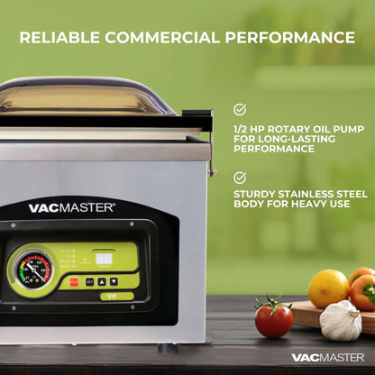 VacMaster VP230 Chamber Vacuum Sealer – Commercial Vacuum Sealer Machine for Food with 1/2 HP Oil Pump, 12.25” Seal Bar for 12” x 15” Bags, Food Vacuum Sealer for Sous Vide, Liquids & Food Storage