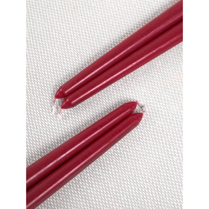 CANDWAX Bordeaux 8 inch Taper Candles Set of 4 - Unscented Smokeless Dripless Tall Candlesticks - Ideal for Party, Wedding or as a Romantic Dinner Table Centerpiece - Tapered Candle Sticks