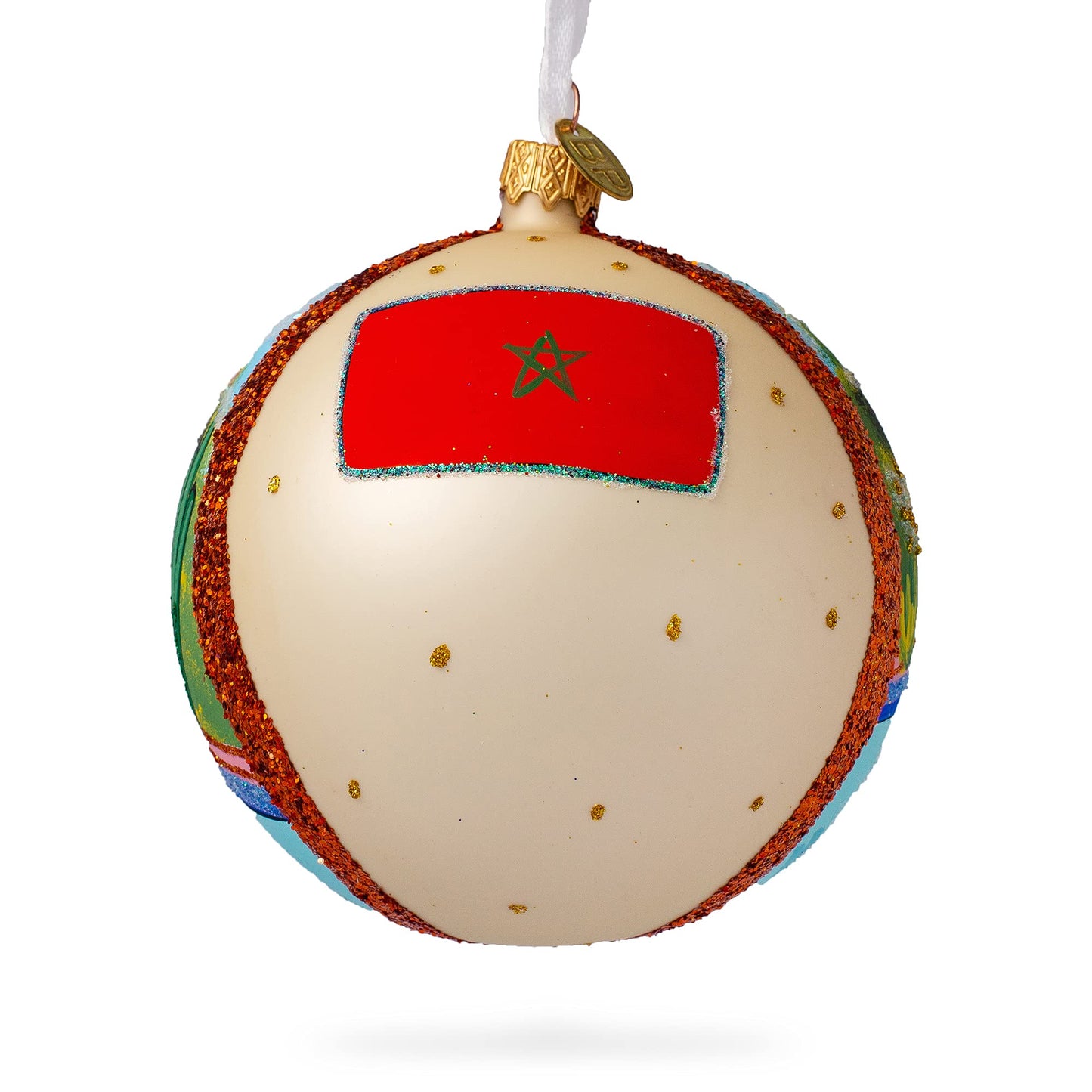 Jardin Majorelle, Marrakesh, Morocco Glass Ball Christmas Ornament 4 Inches