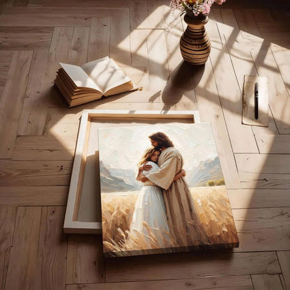 FTQYQLD Jesus Hugging Woman Wall Art, 24x36in