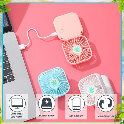 Hortsun 36 Pack Mini Necklace Fans Bulk USB Rechargeable Handheld Folding Fan with 3 Speeds, Quiet Personal Cooling Fans Bulk Gifts for Women, Eyelash, Teachers, Wedding Favors, Travel, Outdoor