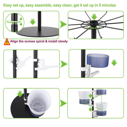 Hydroponics Growing System kit Indoor + Multi DIY Tall Metal Stand with self Watering Planter hydroponics Growing System Tower
