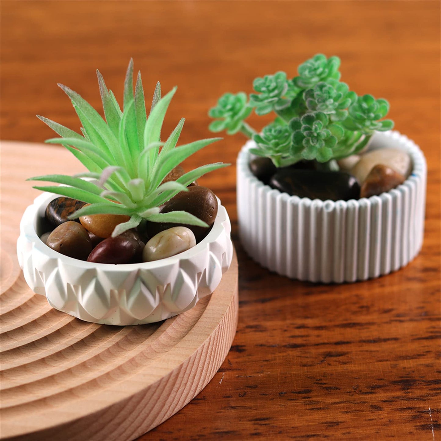 Round Plaster Flower Pot Silicone Mold Succulent Planter Vase Cactus Concrete Mold Epoxy Resin Candle Jar Storage Box Cement Clay Mould