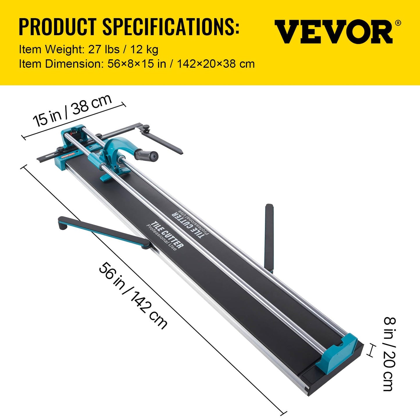 BestEquip Manual Tile Cutter 48 Inch, Laser Guide & Tungsten Wheel for Precision, Cuts Porcelain & Tile, All-Steel Durable Frame, Large 48-Inch Capacity for professional installers or beginners