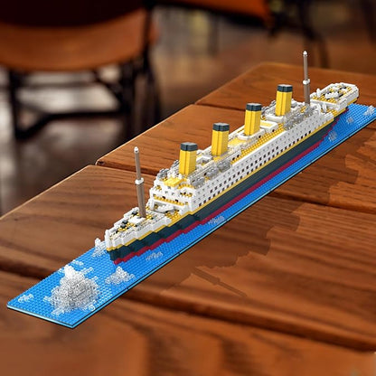 Titanic Micro Mini Building Set1878 Pieces Big Ship Model Building ToysDIY Educational Toys 3D Puzzle KitSTEM Ship Creative Project Model Building Set Birthday for AdultsKids