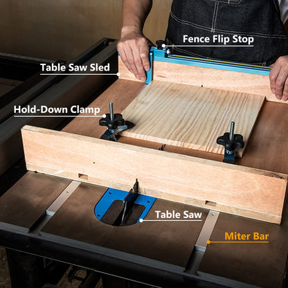 POWERTEC Crosscut Sled Miter Bar for Table Saw Sled, 3/4" x 3/8" x 18" with Predrilled Holes & Screws for Router Table, Bandsaw, Taper Jig, Table Saw Accessories for Woodworking, 2PK (71518-P2)