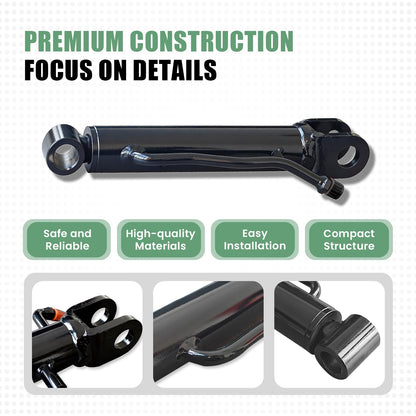 Mini Excavator Thumb Cylinder Hydraulic Cylinder 25mm/0.98in, Compatible with Below 2 Tons Mini Excavator Attachment, Small Digger Three Holes Hydraulic Thumb Clip (Only Cylinder)