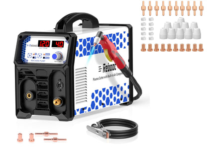 Plasma Cutter With Built In Air Compressor 40A 120V IGBT Inverter Digital Cutting Machine with Consumables fits Torch PT31 LG40