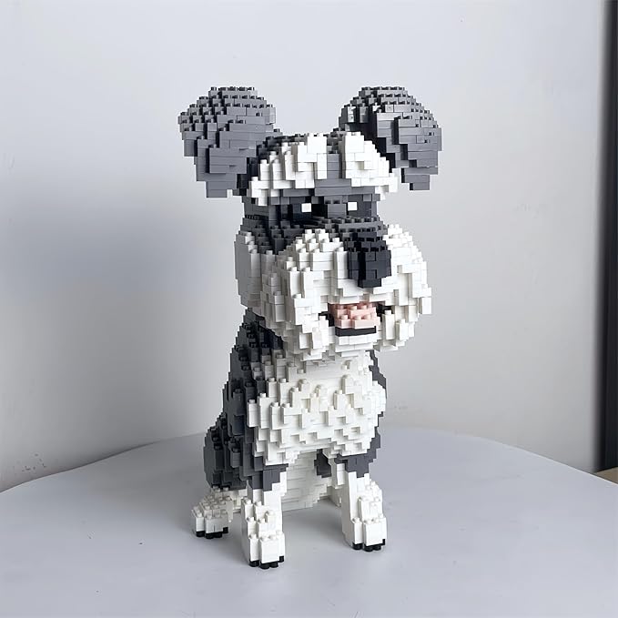 Adorable Schnauzer Dog Building Blocks Toy - Micro Mini Size Ideal for Pet Lovers and Great as Home Decor &amp Gift