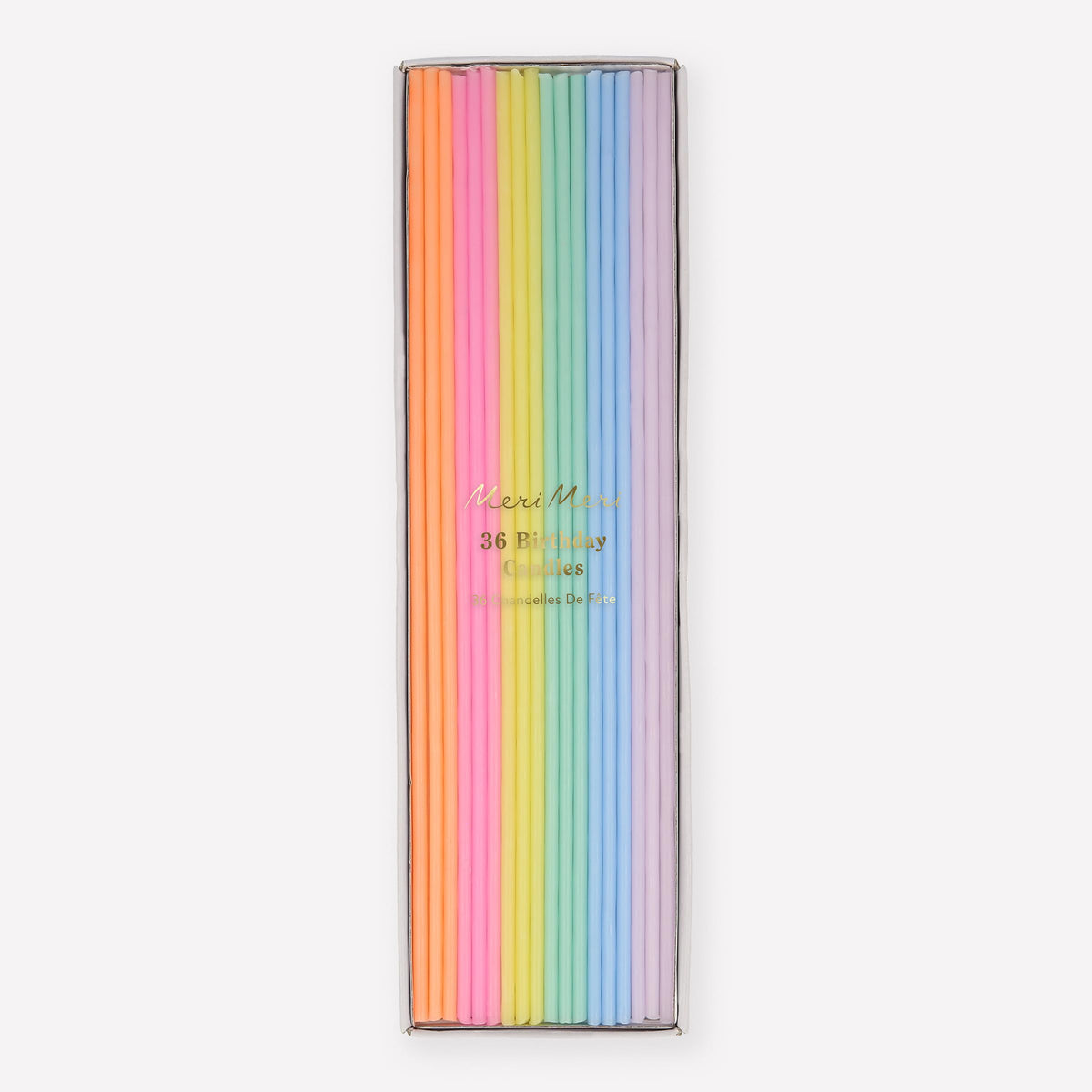 Meri Meri Super Skinny Tall Cake Candles (Pack of 36), 8" Tall, Unscented, Candles