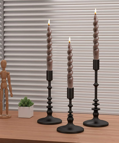 LPUSA Green Spiral Taper Candle Sticks for Holiday Wedding Party Wax Unscented Dinner Candle Dripless,Birthday Gift Christmas Gift H 7.5 Inch, 4pcs（Gradient Green）