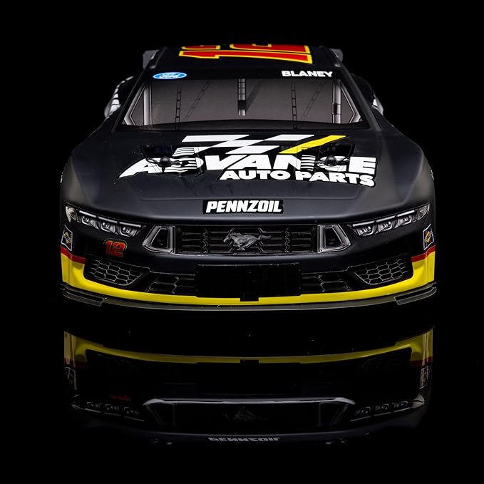 Losi 1/12 NASCAR RC Race Car Ryan Blaney No. 12 2025 Advance Auto Ford Mustang 2S AWD RTR Brushed On-Road Battery &amp Charger Included Black LOS1122512