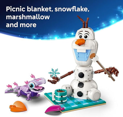 LEGO Disney Frozen Olaf and Bruni’s Picnic Fun Building Toy - Frozen Toys for Girls &amp Boys Ages 7+ - Disney Gifts for Kids &amp Fans - 43287