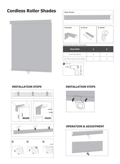 100% Blackout Roller Shades Cordless Blinds for Indoor Windows,Free-Stop Window Shades Pull Down,Thermal Insulated Fabric UV Protection,Blackout Window Guard Blinds for Home,Office,Black,30" W x 72" H