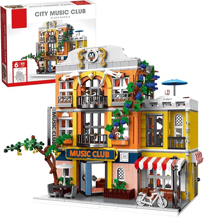 ENJBRICK Flowers City Jazz Club Building Sets for Adutls Architecture House Building Kit for Boys and Girls 8-14 Years 1683 PCS