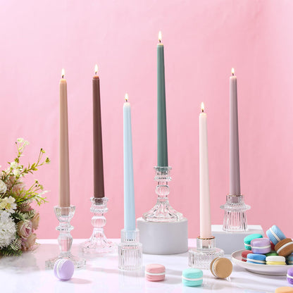 Nuanchu Taper Candles 10 Inch (H) Dripless Tapered Smokeless Long Tall Unscented Dinner Candle for Wedding Party Home Decor Candlesticks, Long Burning