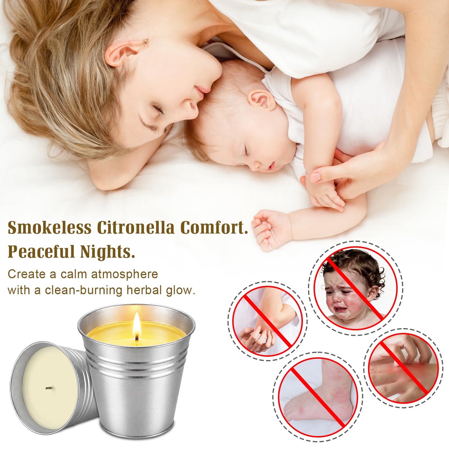 Citronella Candles Outdoor,8 Pack Soy Wax Citronella Candles (Total 40oz),Single Wick Patio Candle,200+ Hour Total Burn Time for Camping,Picnic,Backyard & Balcony
