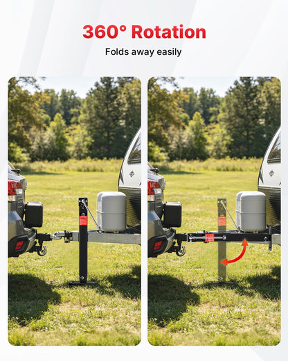 FZZD 8000 lbs Weld-on Pipe Swivel Trailer Jack, 20-24V Cordless Drill Compatible, 28.6" Lift, for RV, Yacht, Boat Trailer