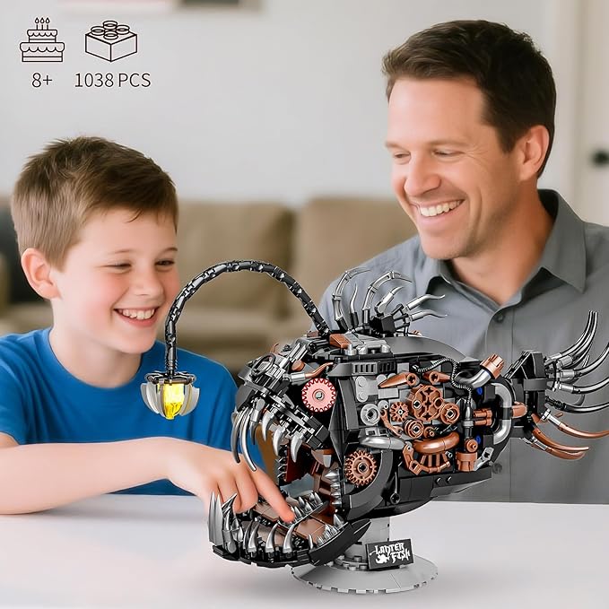 BNG Mechanical Fish Building Set for AdultOcean Animal Building Blocks ToyCollectible Decor for Home or OfficeSTEM Gift for Teens Boys Girls 8+ (1038PCS)