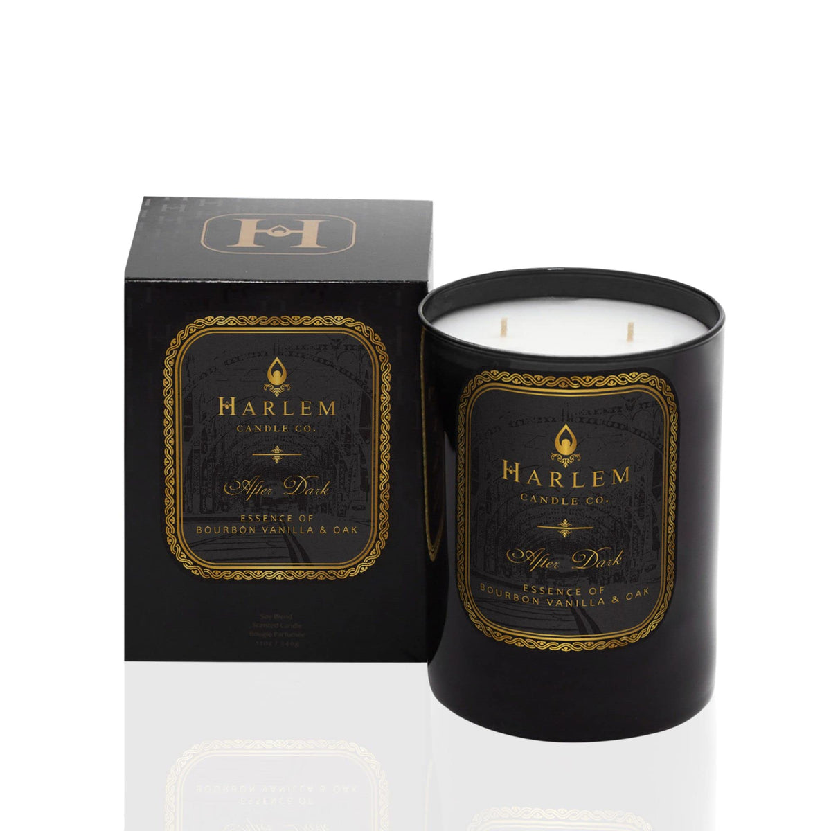 HARLEM CANDLE CO. After Dark - Luxury Scented Soy Candle, 11 oz - 80-Hour Burn Time | Bergamot, Saffron, Bourbon Vanilla, Oak | Scented Candles for Home