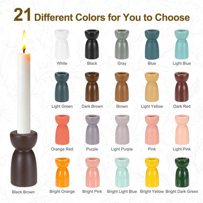 uxcell 2 Pack Candlestick Holder Light Pink Ceramic Taper Candle Holder Candle Stand Holders Modern Style Decoration for Centerpiece Tabletops Anniversary