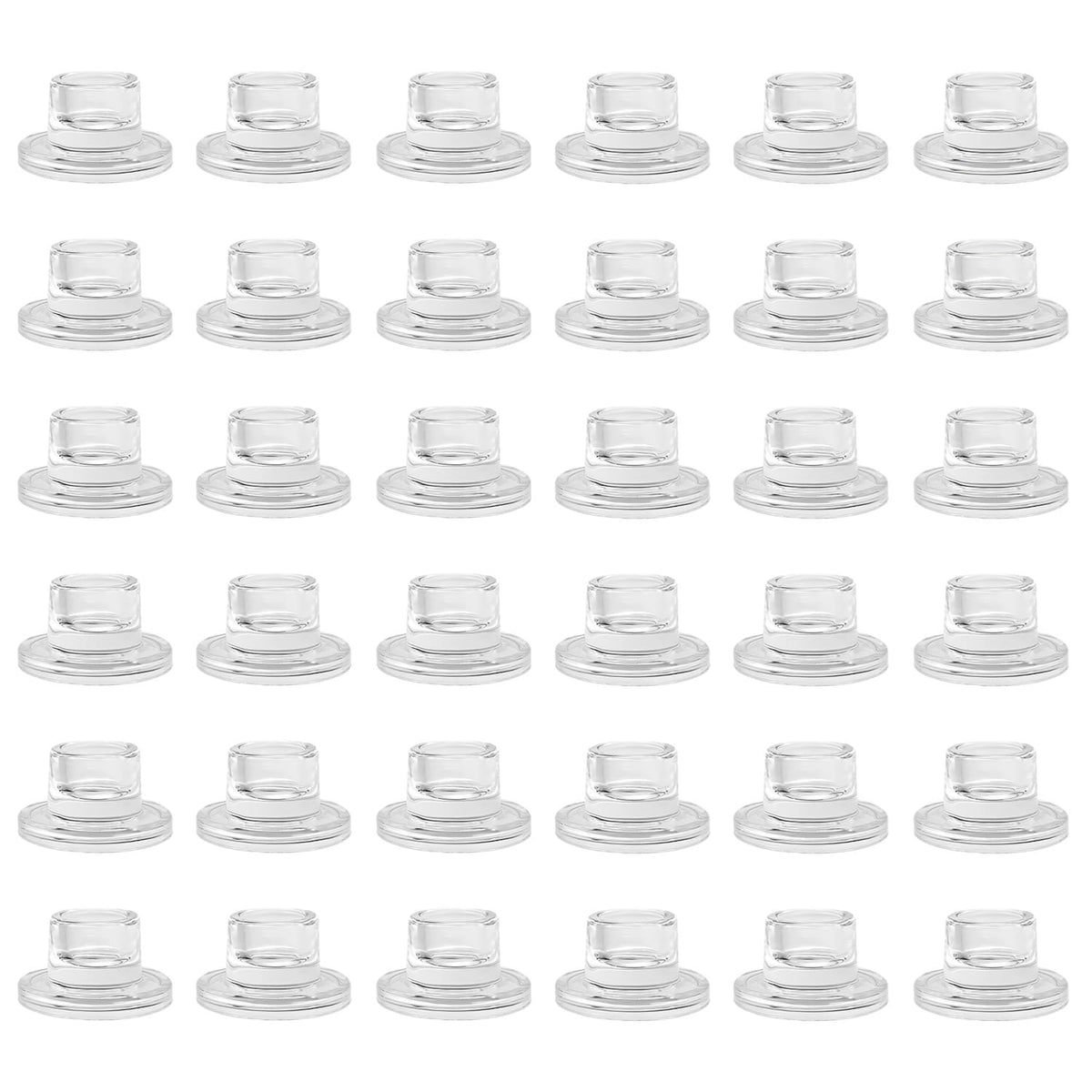 ZQXJWF Clear Glass Taper Candle Holders Set, Round Base Design, Elegant Dining Table Decor, for Table Centerpiece Wedding Party Advent Christmas Home Decorations(36, Clear)