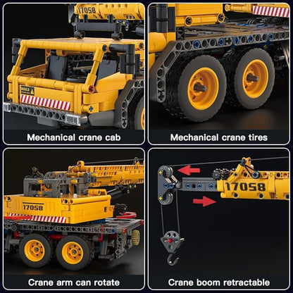 Mould King Heavy Construction Vehicles Mobile Crane Truck Building Toys 17058 Crane Building Set Construction Toys for Adults and Kids 8+(997PCS)
