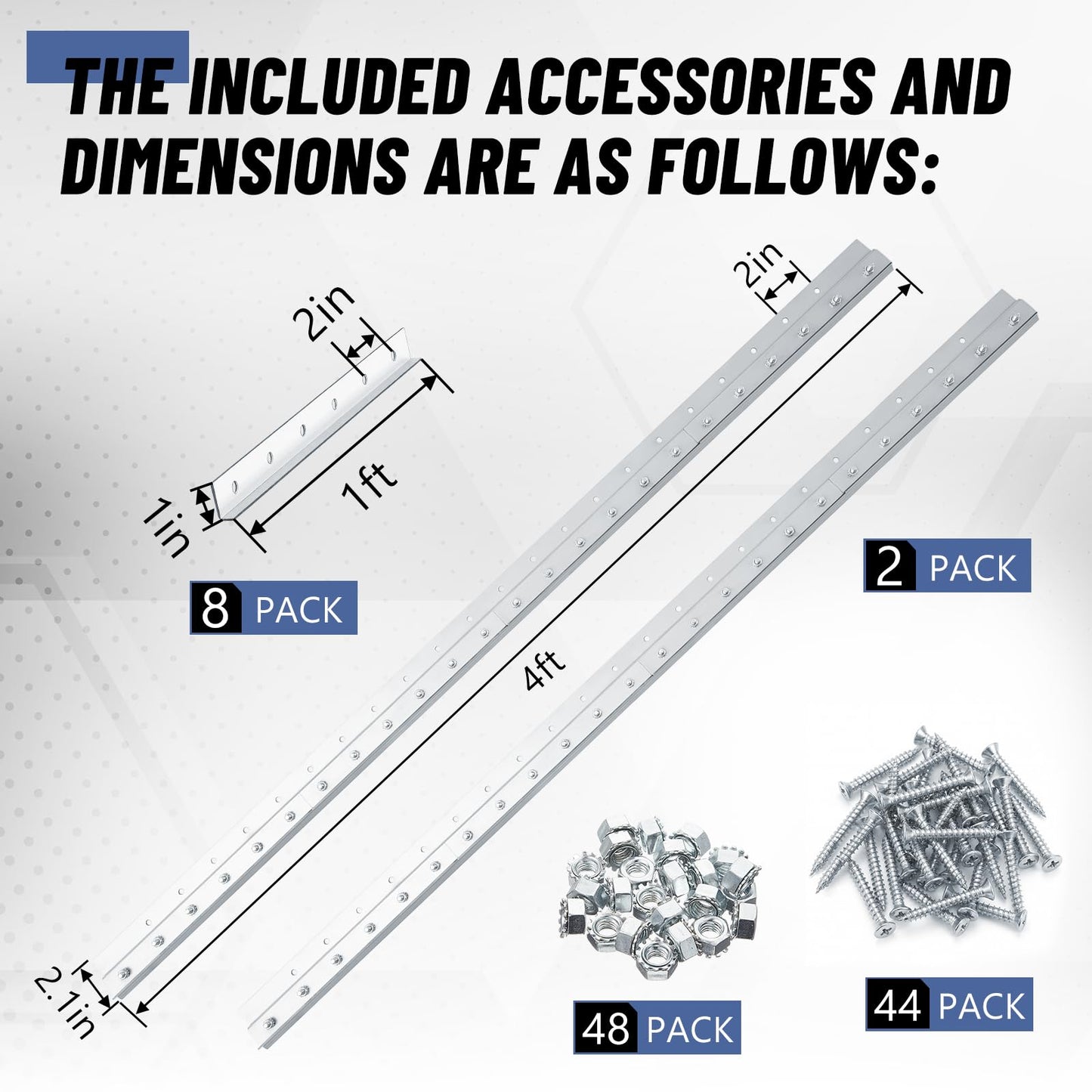 ElaraBerry Strip Curtain Door Hardware, Galvanized Steel Commercial Industrial Mounting Strip Curtain Door Hanger Kit for Universal Jamb Frame or Wall Mount(8 Foot)