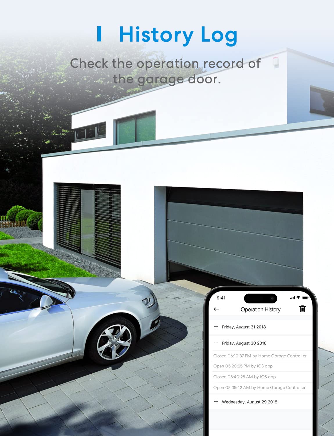 meross Smart Garage Door Opener Remote with External Antenna, Up to 3 Single Doors, Compatible with Apple HomeKit, Amazon Alexa,SmartThings, Google Assistant