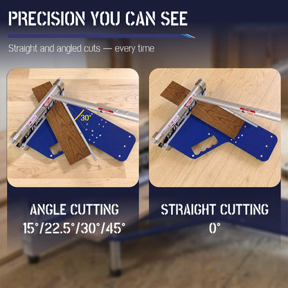 13" Manual Flooring Cutter for Vinyl Plank (LVP/LVT), SPC & Laminate, 0°-45° Angle Cuts, Tungsten Steel Blade, Heavy-Duty Aluminum Frame, Dust-Free Quiet Tool for Installers & Home Renovation
