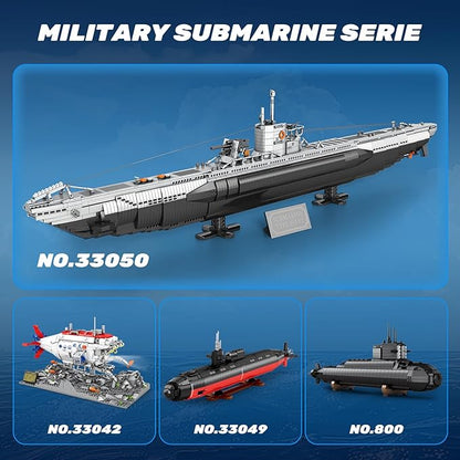 Reobrix U-Boat Submarine Building Set Military Submarine Model Kit for Adults WW2 History Collectible Home Decor Battleship Construction Set 33050 Army Toy Gifts for Boys Men Military Fans
