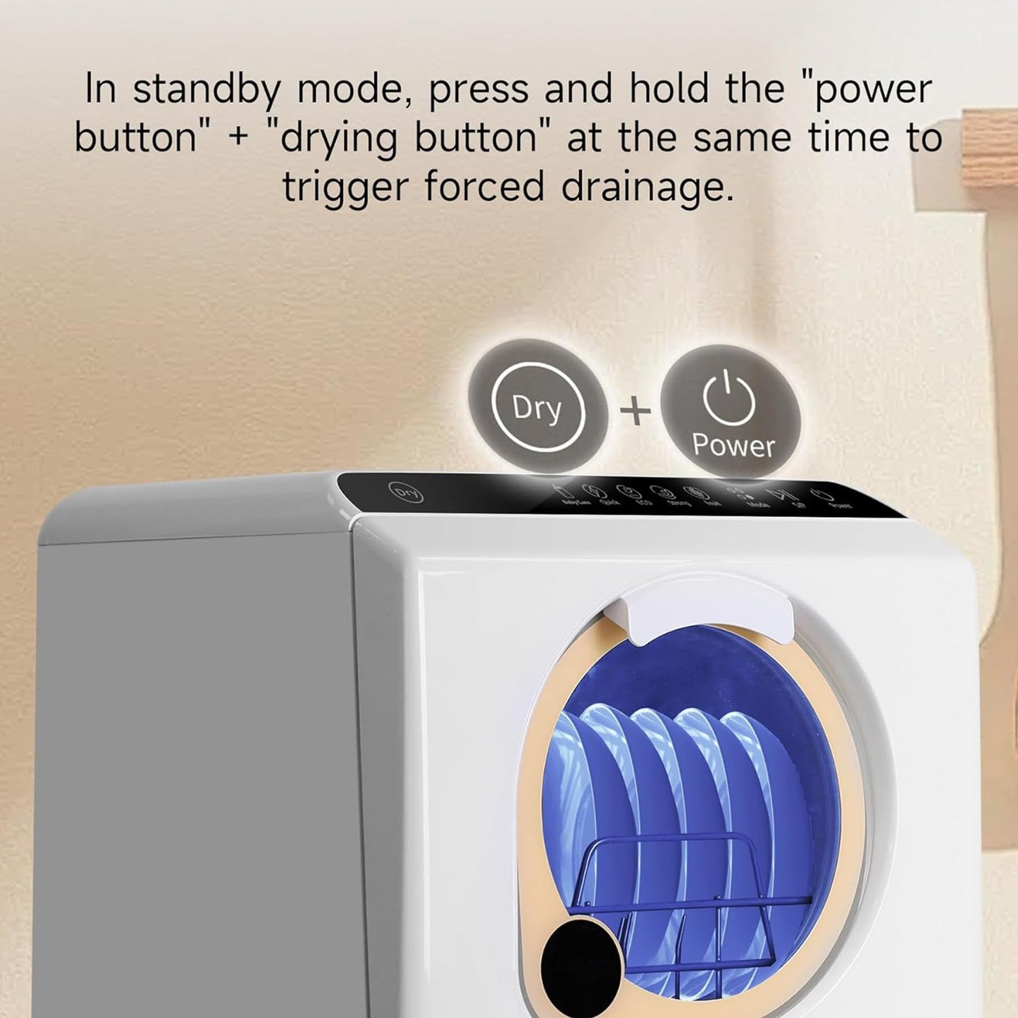 Countertop Dishwasher With Built-in Water Tank, Tabletop Dishwasher Mini Portable For Apartments and RVs, Compact Counter Dishwasher That Can Wash Baby Bottles. With Drying Function.