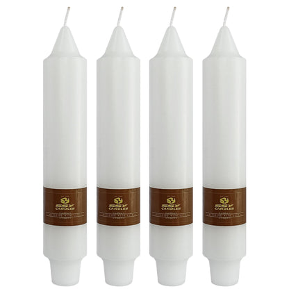 White Wedding Candles Unscented Tapered Candle 7 inch Short Candle 4 PCS Smokeless Candlesticks Long-Burn for Home Dinner Wedding Party Decoration