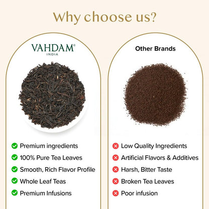 VAHDAM, Darjeeling Tea Leaves From Himalayas 340g (170+ Cups) Pure Unblended Darjeeling Black Loose Leaf Tea | Packed & Shipped Direct From Source In India