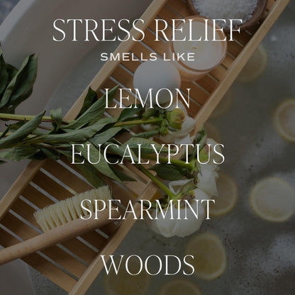 Sweet Water Decor Stress Relief Soy Candle - Lemon, Eucalyptus, Mint, Jasmine Scented Relaxing Candles for Home - 9oz Clear Jar + Gold Lid, 40+ Hour Burn Time, Made in The USA