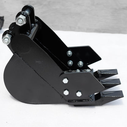 DANWIWEE Mini Excavator Digging 11.8in Bucket Attachments for Mini Excavator, 300mm Trench Buckets with Metal Teeth Fit for 1-2 Tons Mini Excavator, Small Digger Buckets Excavator Backhoe Attachments