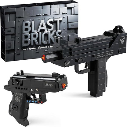 Walther PPK &amp MAC-10 Building Blocks Gun Sets Compatible with Lego Featuring 2 Guns Models Gift Ideas for Military Fans Kids 8+ &amp Adults