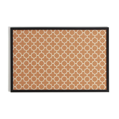 U Brands Cork Bulletin Board, 36" x 24", Black Wood Style Frame, Quatrefoil Design Print, Industrial Grade Pinning Surface