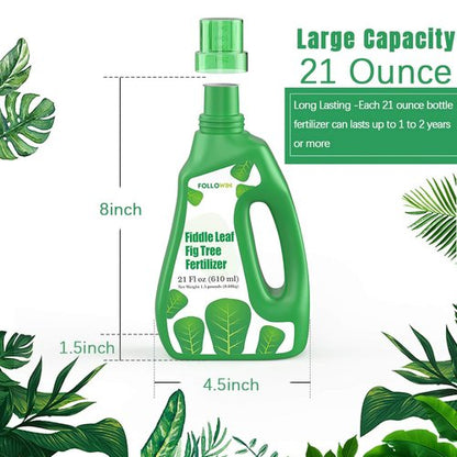 FOLLOWIN Fiddle Leaf Fig Fertilizer - Urea-Free Plant Food with 7 Chelated Micronutrients, 21 fl oz