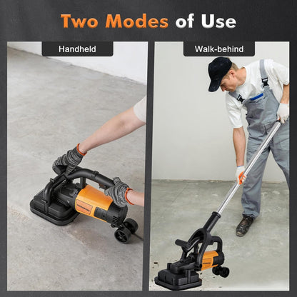 YUCHENGTECH 4 Head Concrete grinder Set 4" Concrete Floor Grinder 3800W Concrete Surface Planer with Dust Extraction Shroud Auxiliary Wheels for Grinding Concrete Cement Marble