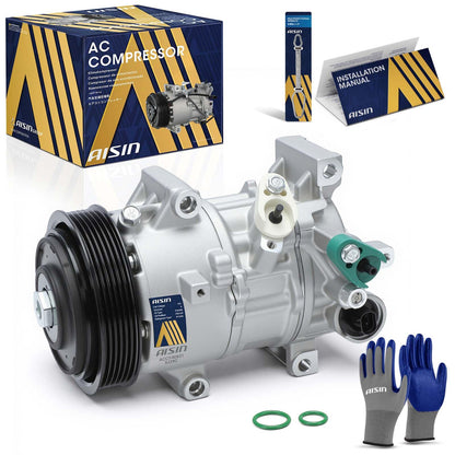 AISIN AFTERMARKET ACCT-00821 Air Conditioner AC Compressor - Compatible with Toyota Corolla 2014-2022 1.8L, Corolla iM 2017-2018 1.8L - with 6-Pulley Groove, with Clutch