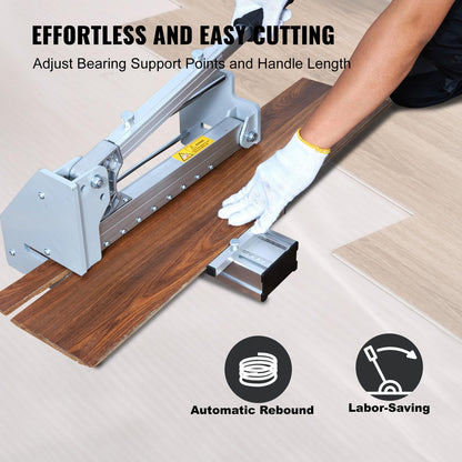VEVOR 13-inch Flooring Cutter, Handles Vinyl Plank, Laminate, Engineered Wood, Siding, with a 0.47in Cut Depth for Smooth, Simple Slicing, Suitable for LVP, WPC, SPC, LVT, VCT, PVC, etc.