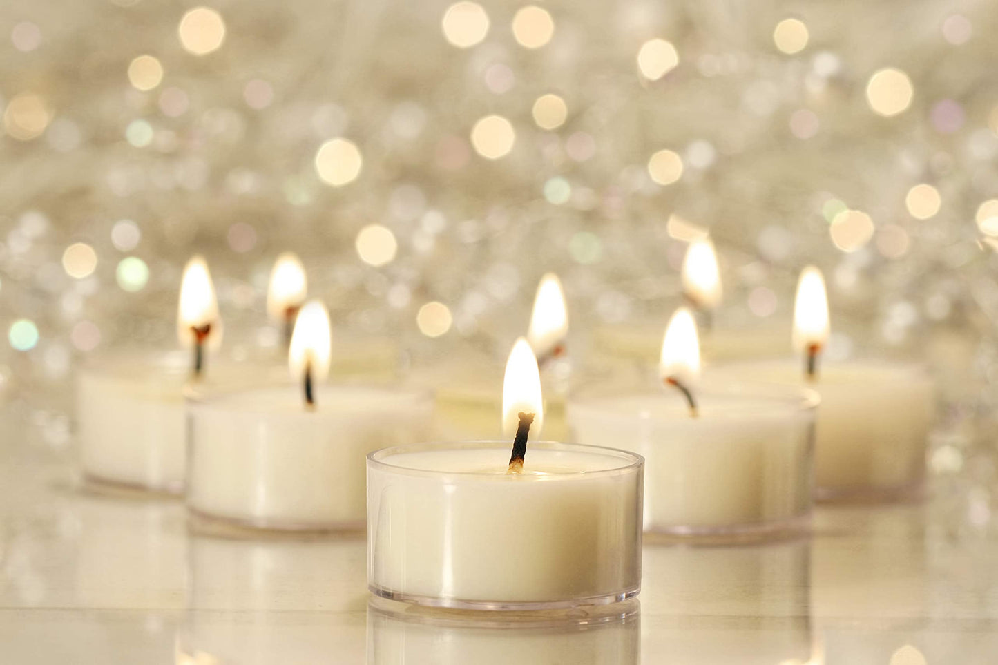 Hyoola Pure White Beeswax Tea Lights - 24 Pack - Handmade Decorative Unscented - Tealight Candles - 4 Hour Burn Time, Clear Cup