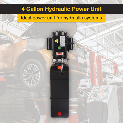 Doppy Hydraulic Pump 16 Quart, 4 Gallon Hydraulic Power Unit 220V 2HP 3450 RPM Single Phase Electric Hydraulic Car Lift Pump for Dump Trailer Car Lifting & Industrial