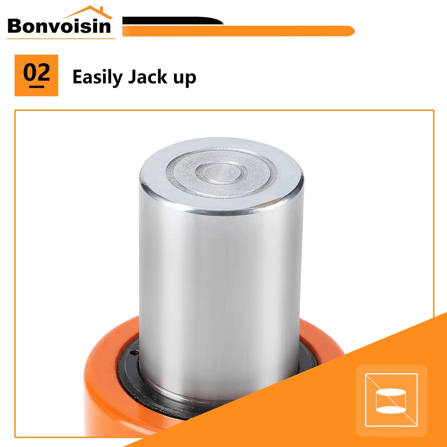 Bonvoisin 20T Hydraulic Cylinder Jack Porta Power Ram 2" Stroke Mini Single Acting Lifting Cylinders with Hydraulic Hand Pump for Machinery Shipbuilding