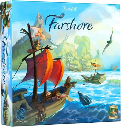 Everdell Farshore Collector’s Edition Board Game | Standalone Strategy Game | 1 to 4 Player Seafaring Adventure in The World of Everdell | Deluxe Components | Age 10+ | Cozy Fantasy Tabletop Game
