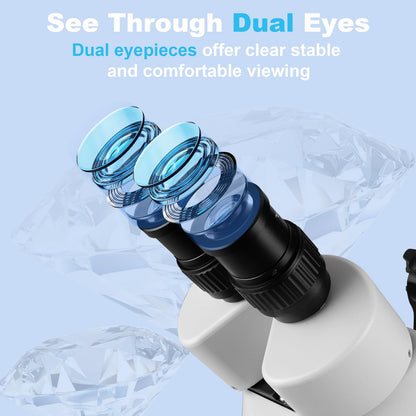 ZQ-1 Jewelry Microscope with 3in Ball Vise (White)